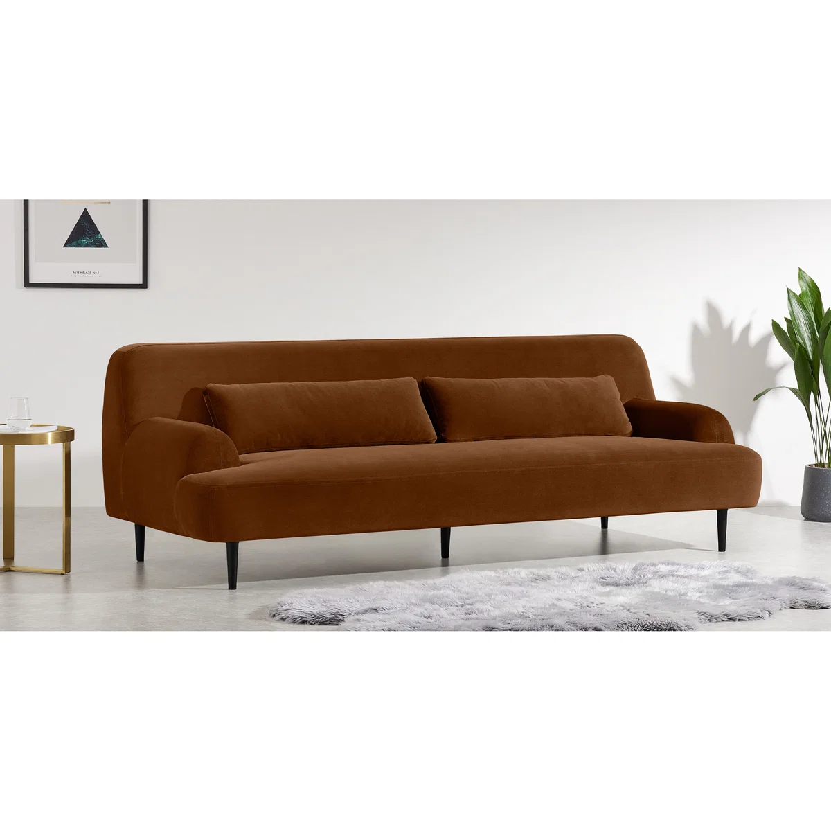 Giselle 3 Seater Sofa, Cinnamon Velvet – image 3