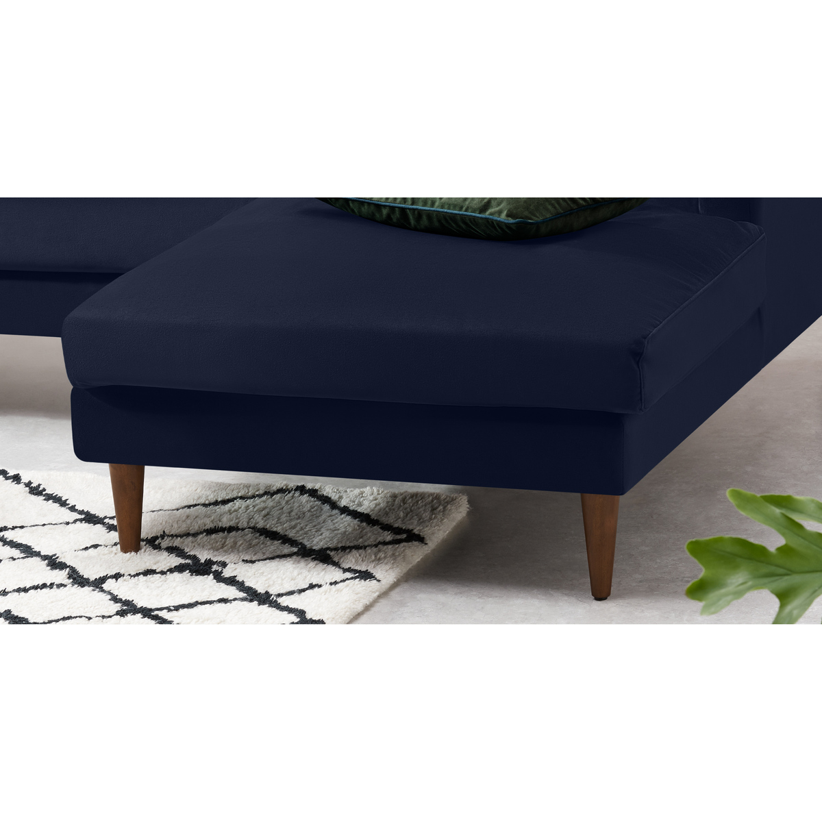 Herton Right Hand Facing Chaise End Sofa, Ink Blue Velvet – image 4