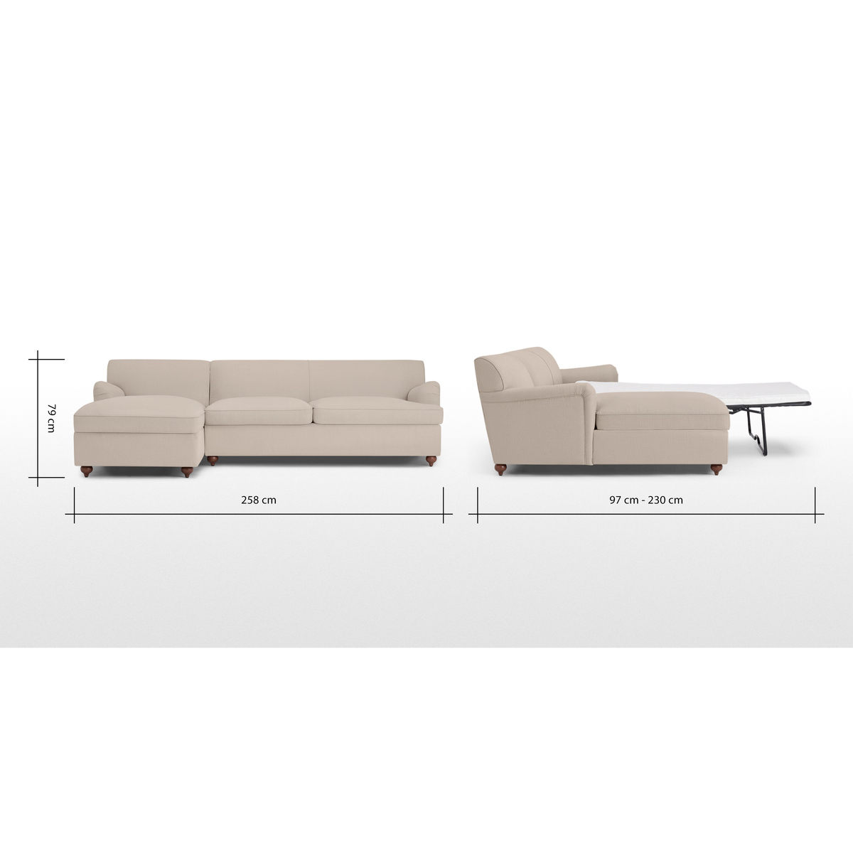 Orson Left Hand Facing Chaise End Sofa Bed, Natural Weave – image 11
