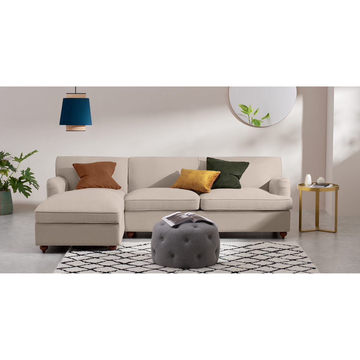 Orson Left Hand Facing Chaise End Sofa Bed, Natural Weave – image 3