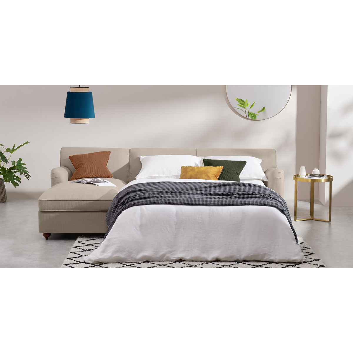 Orson Left Hand Facing Chaise End Sofa Bed, Natural Weave – image 8