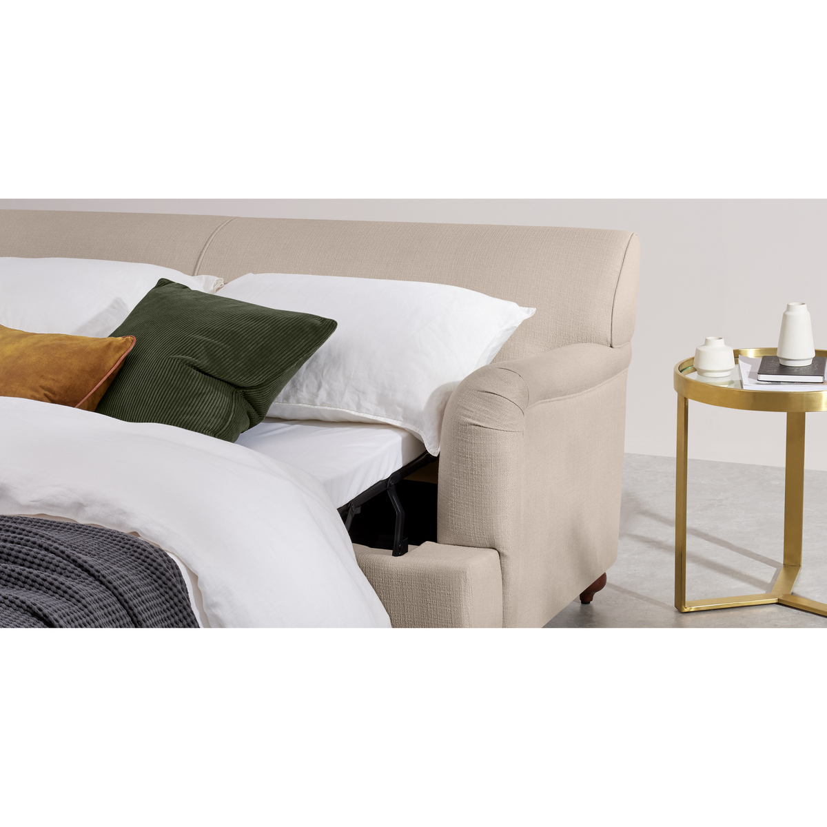 Orson Left Hand Facing Chaise End Sofa Bed, Natural Weave – image 9