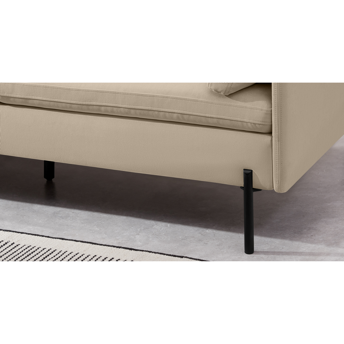 Zarina Large 2 Seater Sofa, Stone Corduroy Velvet – image 4
