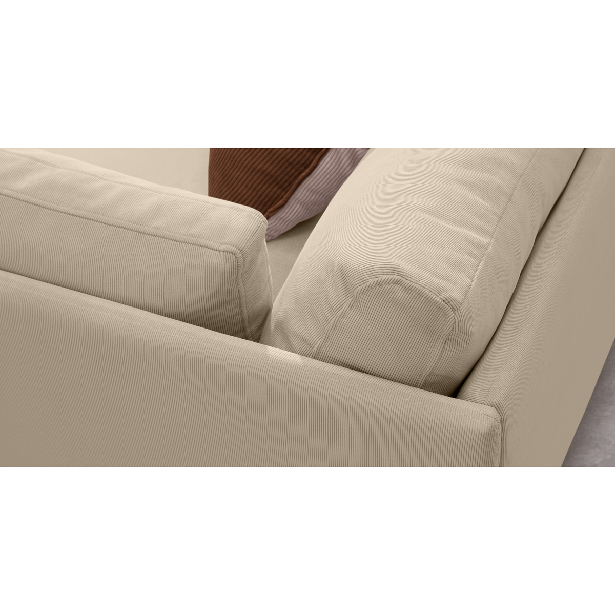 Zarina Large 2 Seater Sofa, Stone Corduroy Velvet – image 6