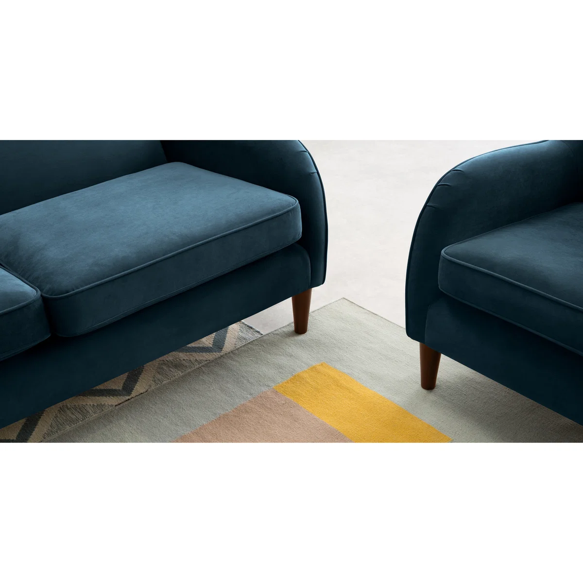 Helena 3 Seater Sofa, Plush Teal Velvet – image 3