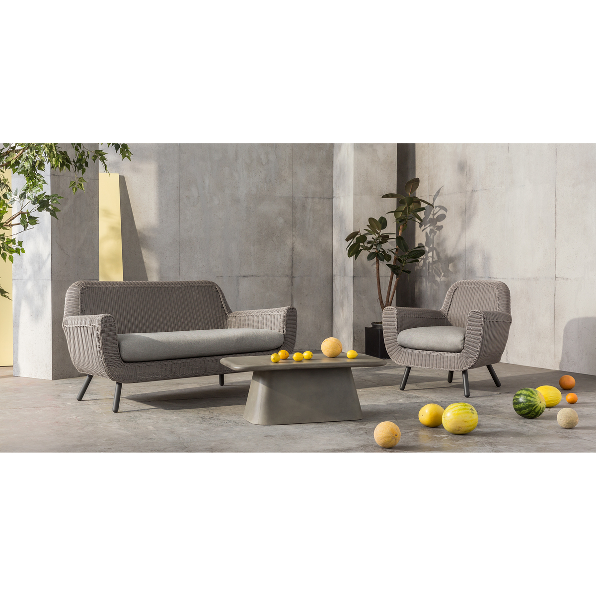 Jonah Garden 2 Seater Sofa, Light Grey – image 3