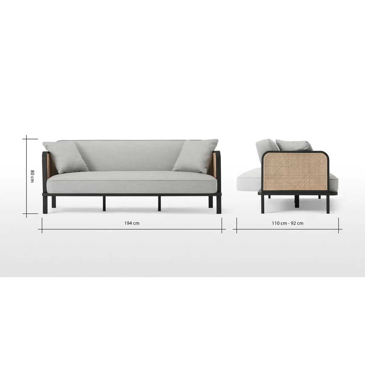 Toriko Click Clack Sofa Bed, Dove Grey – image 9