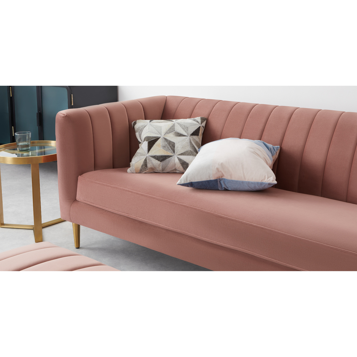 Amicie 3 Seater Sofa, Blush Pink Velvet – image 6