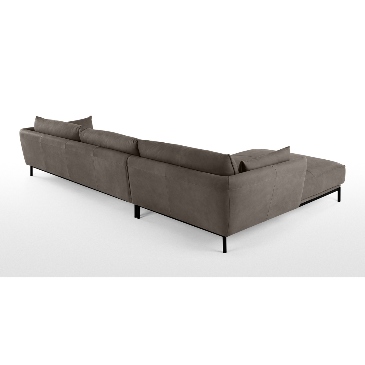 Odelle Left Hand Facing Chaise End Corner Sofa, Texas Grey Leather – image 5