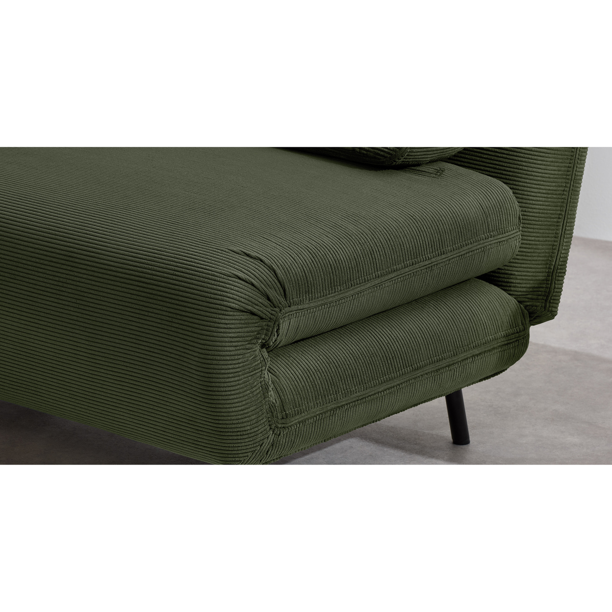 Kahlo Single Seat Sofa Bed, Sage Corduroy Velvet – image 4