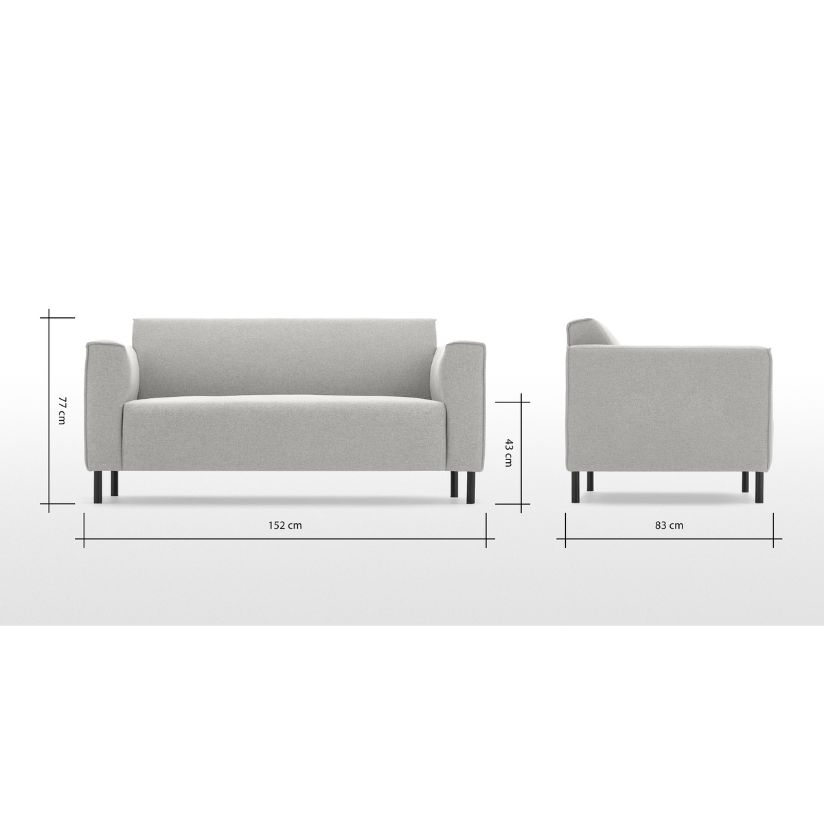 Herron 2 Seater Sofa, Hail Grey – image 8