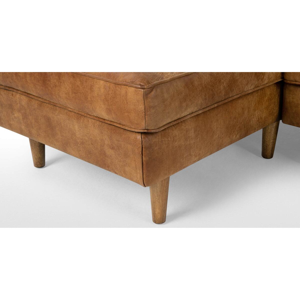 Dallas Left Hand Facing Chaise End Corner Sofa, Outback Tan Premium Leather – image 5