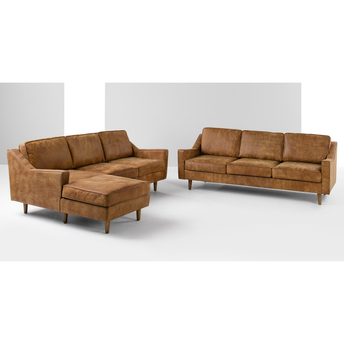 Dallas Left Hand Facing Chaise End Corner Sofa, Outback Tan Premium Leather – image 8