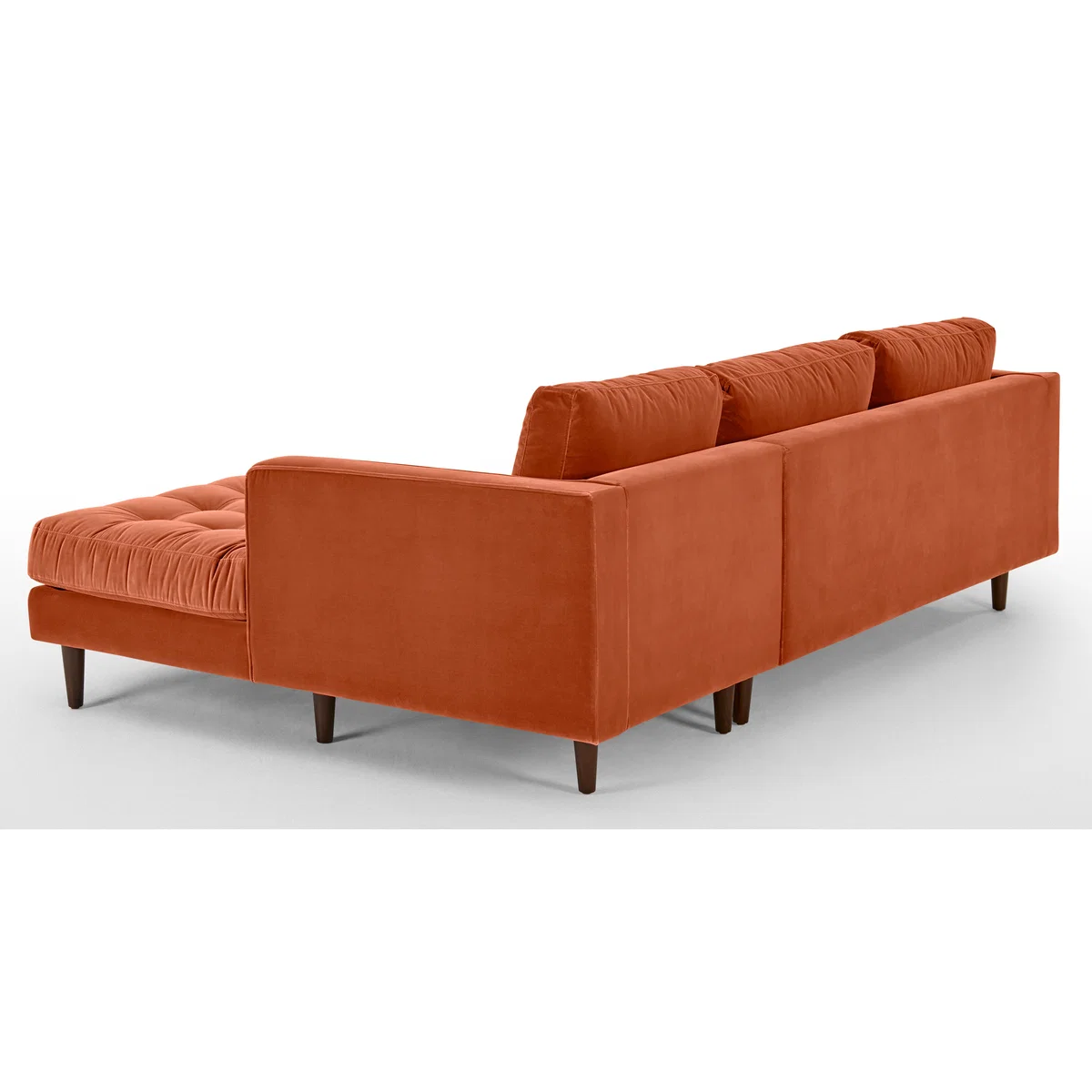 Scott 4 Seater Right Hand Facing Chaise End Corner Sofa, Burnt Orange Cotton Velvet – image 5