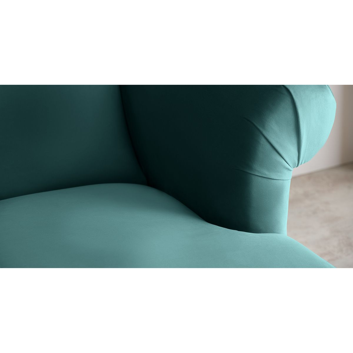 Claudia 3 Seater Sofa, Peacock Blue Velvet – image 4