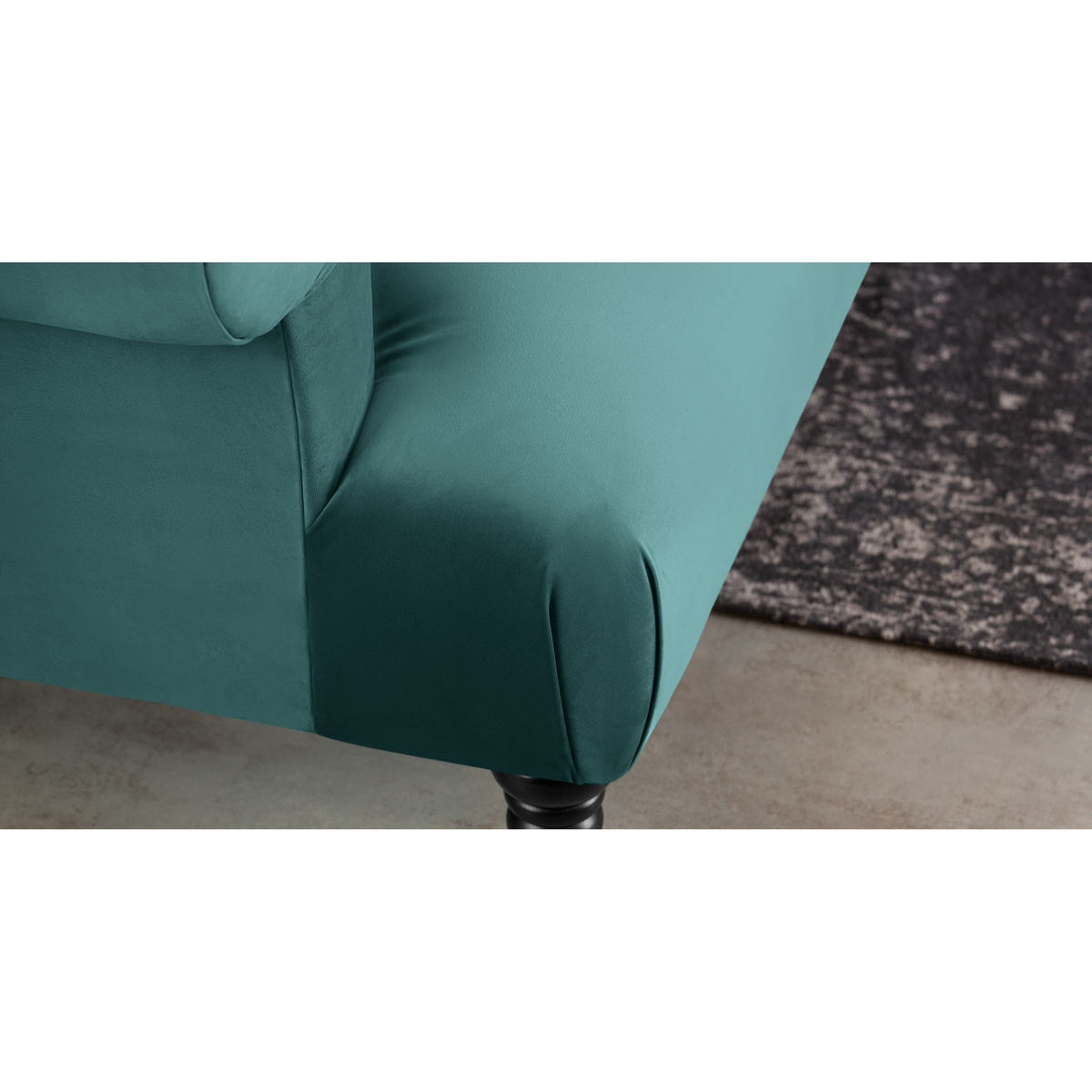 Claudia 3 Seater Sofa, Peacock Blue Velvet – image 6