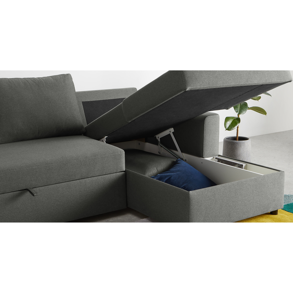 Aidian Large Corner Sofa Bed with Storage, Pigeon Grey – image 7
