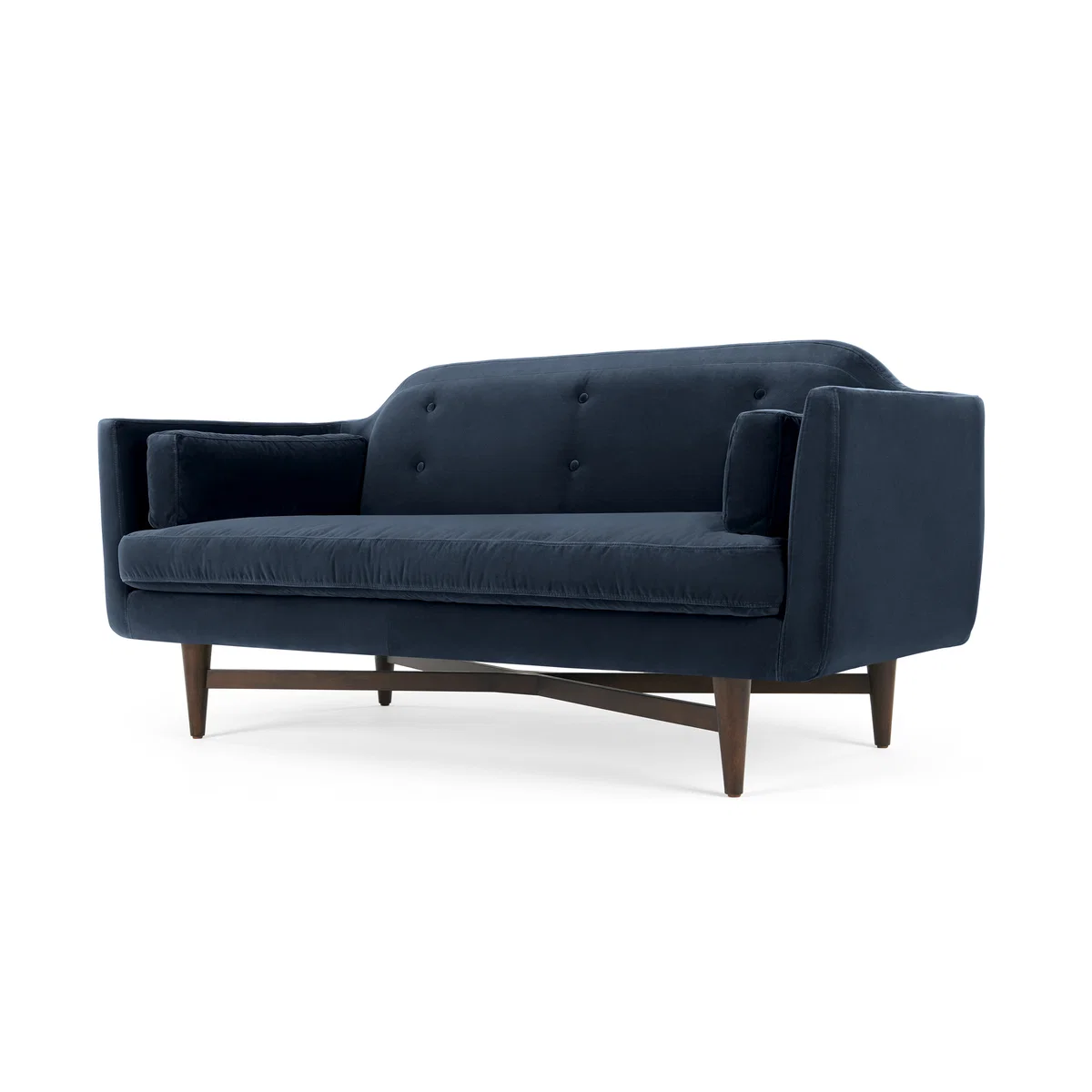 Imani Large 2 Seater Sofa, Navy Cotton Velvet – image 2