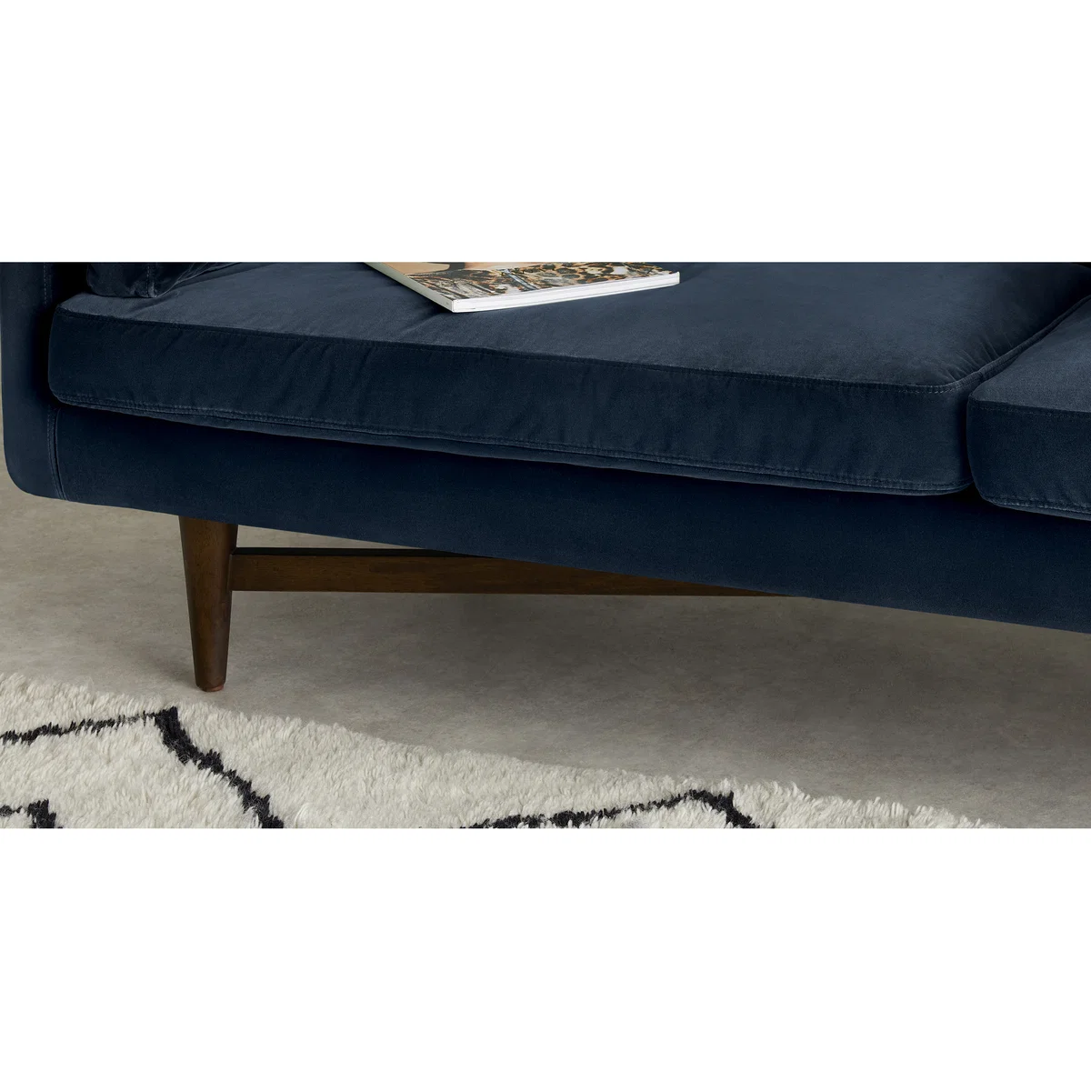 Imani Large 2 Seater Sofa, Navy Cotton Velvet – image 4