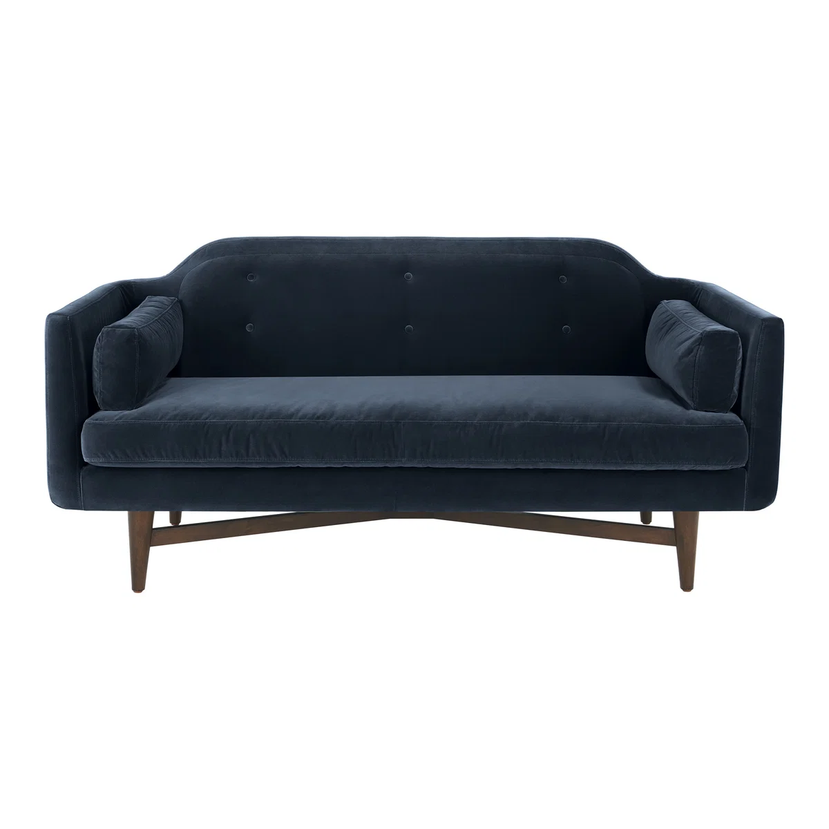 Imani Large 2 Seater Sofa, Navy Cotton Velvet – image 1