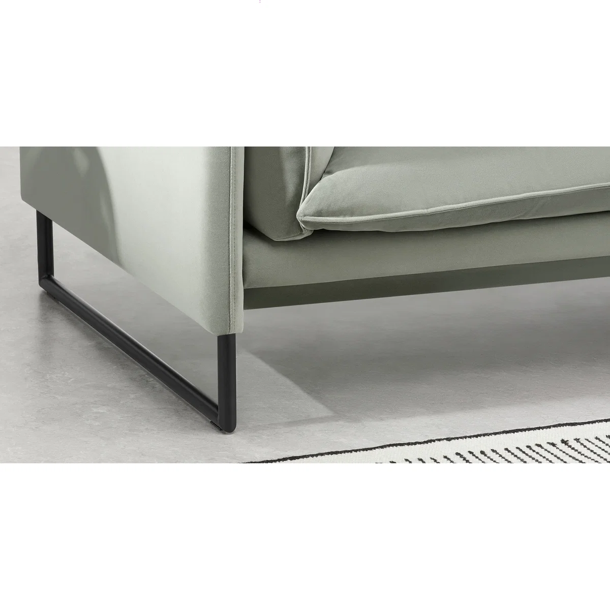Malini Right Hand Facing Chaise End Sofa, Sage Green Velvet – image 4