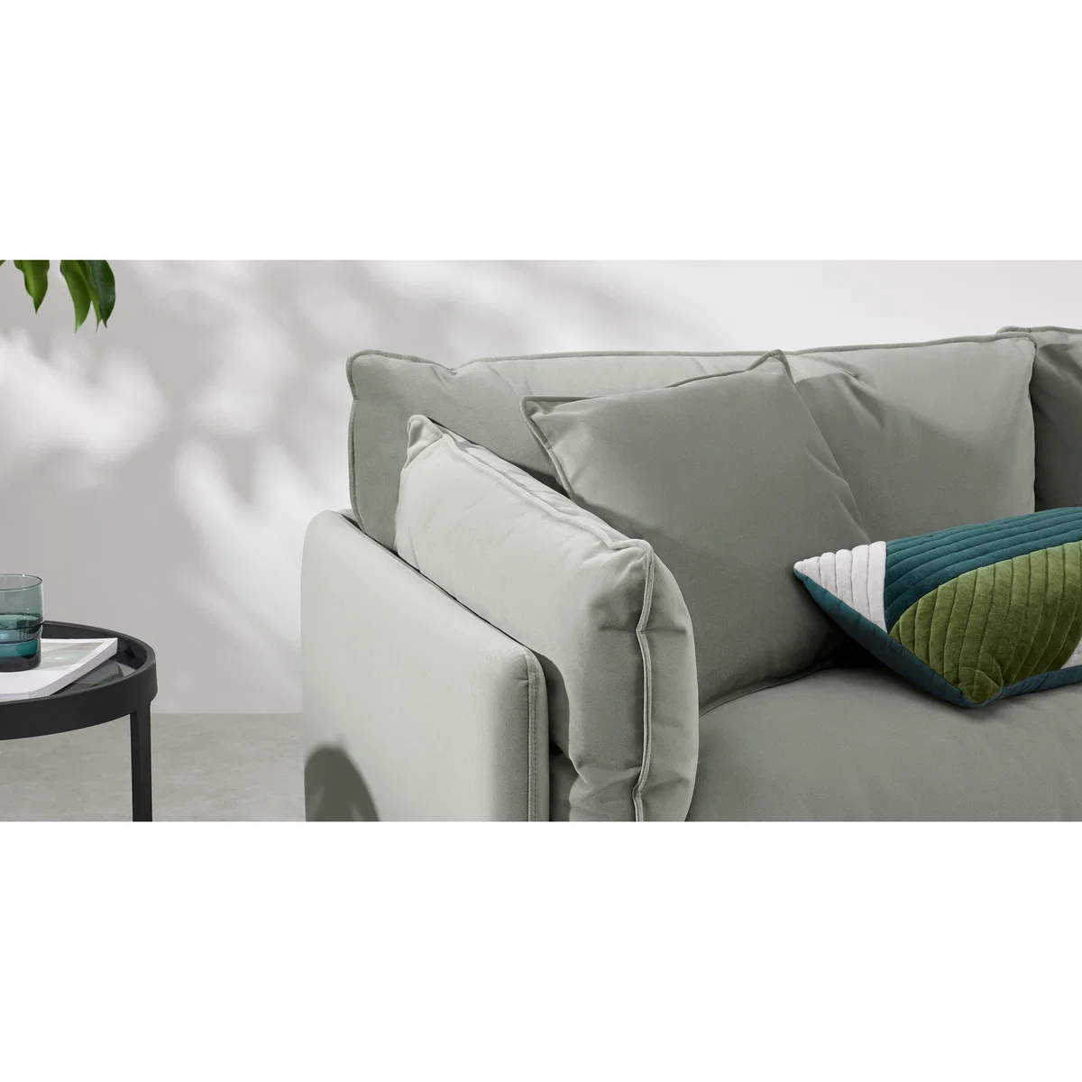 Malini Right Hand Facing Chaise End Sofa, Sage Green Velvet – image 6