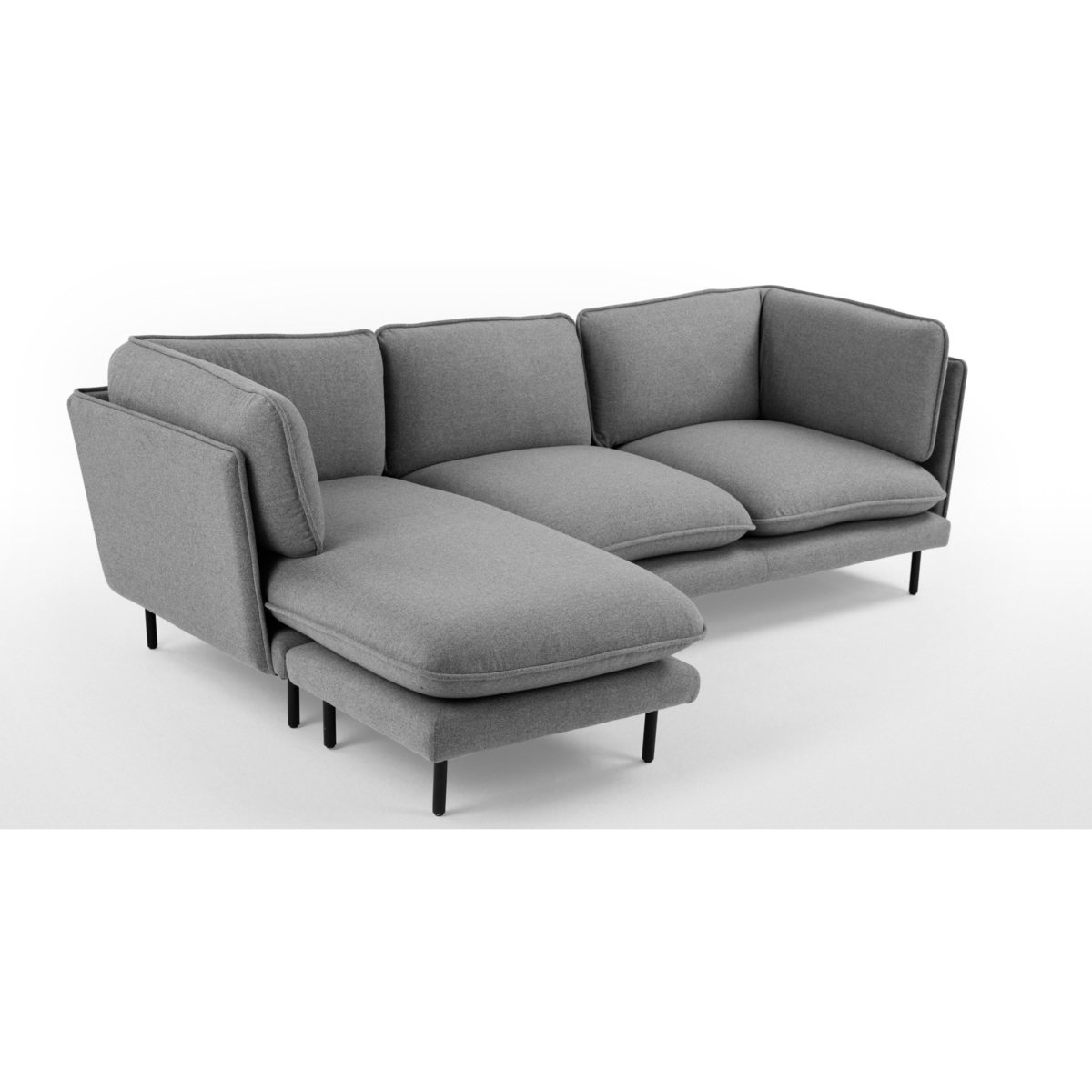 Wes 3 Seater Chaise End Corner Sofa, Elite Grey – image 4