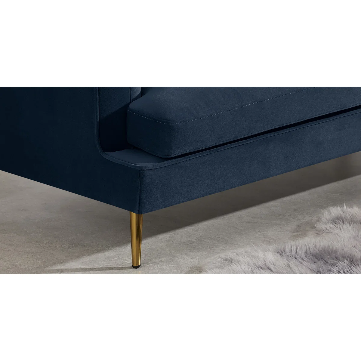 Goswell 2 Seater Sofa, Sapphire Blue Velvet – image 4