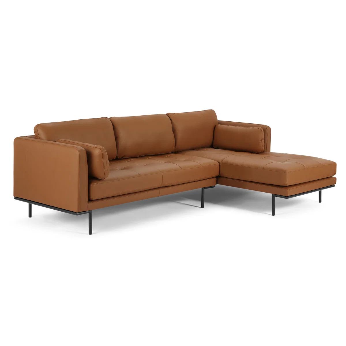 Harlow Right Hand Facing Chaise End Sofa, Denver Tan Leather – image 2