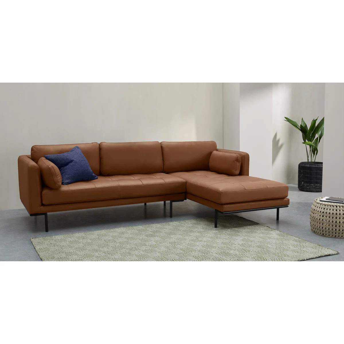 Harlow Right Hand Facing Chaise End Sofa, Denver Tan Leather – image 3