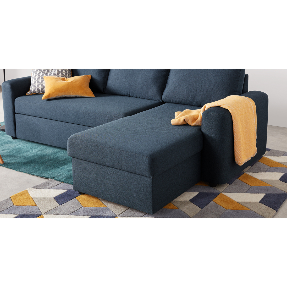 Aidian Corner Storage Sofa Bed, Regal Blue – image 4