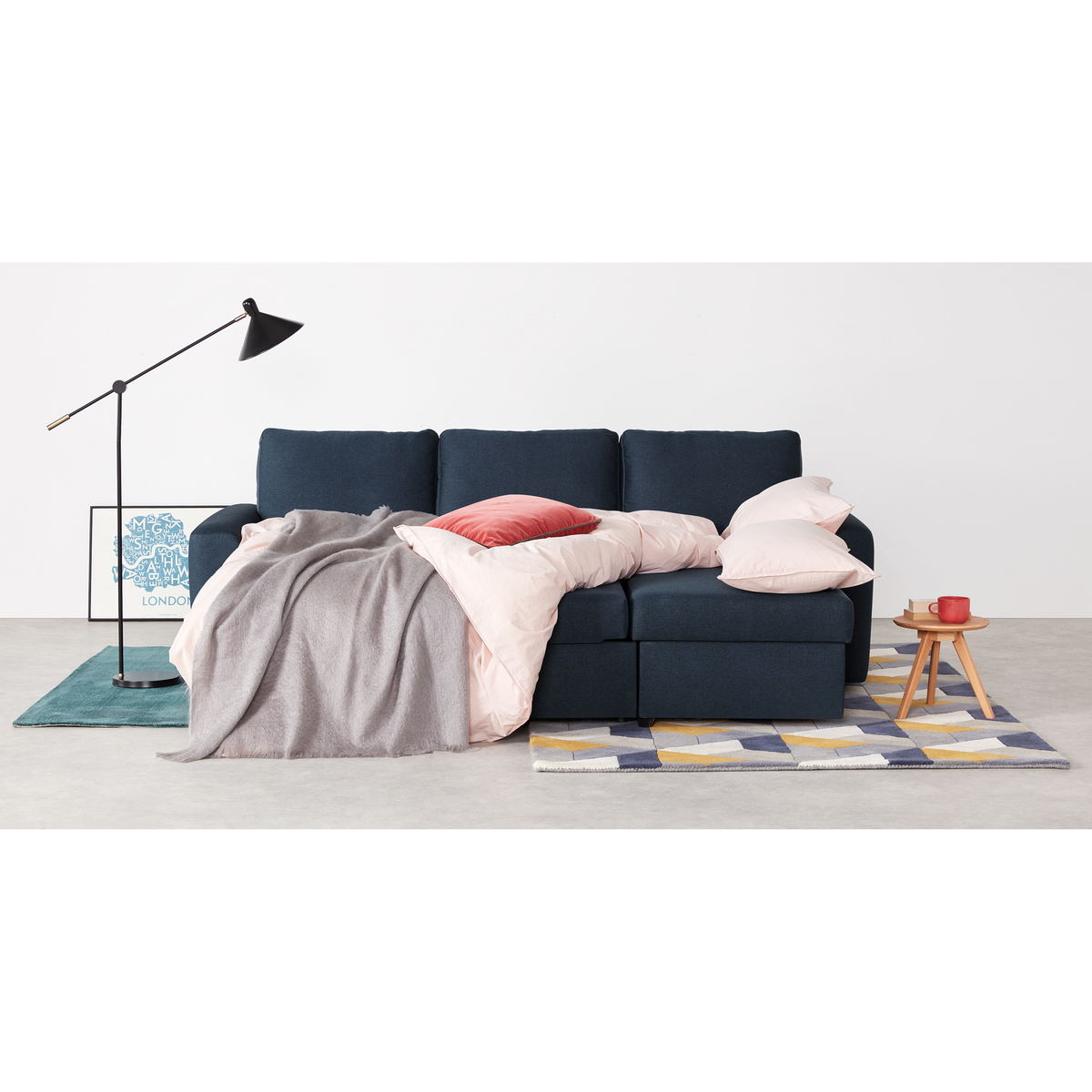 Aidian Corner Storage Sofa Bed, Regal Blue – image 6