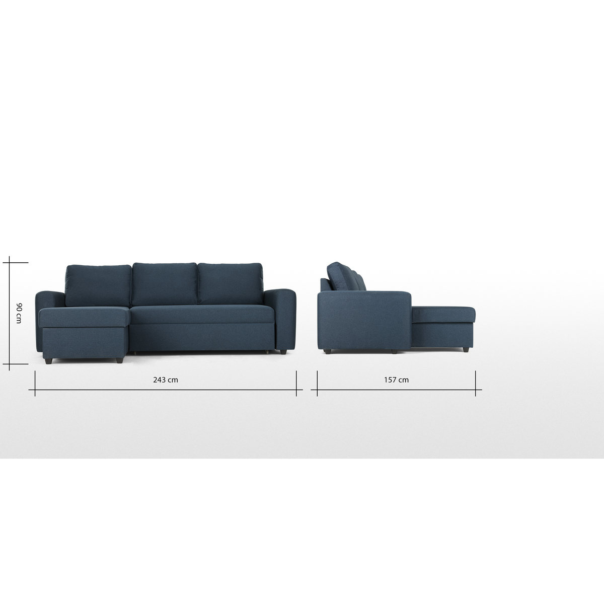 Aidian Corner Storage Sofa Bed, Regal Blue – image 10