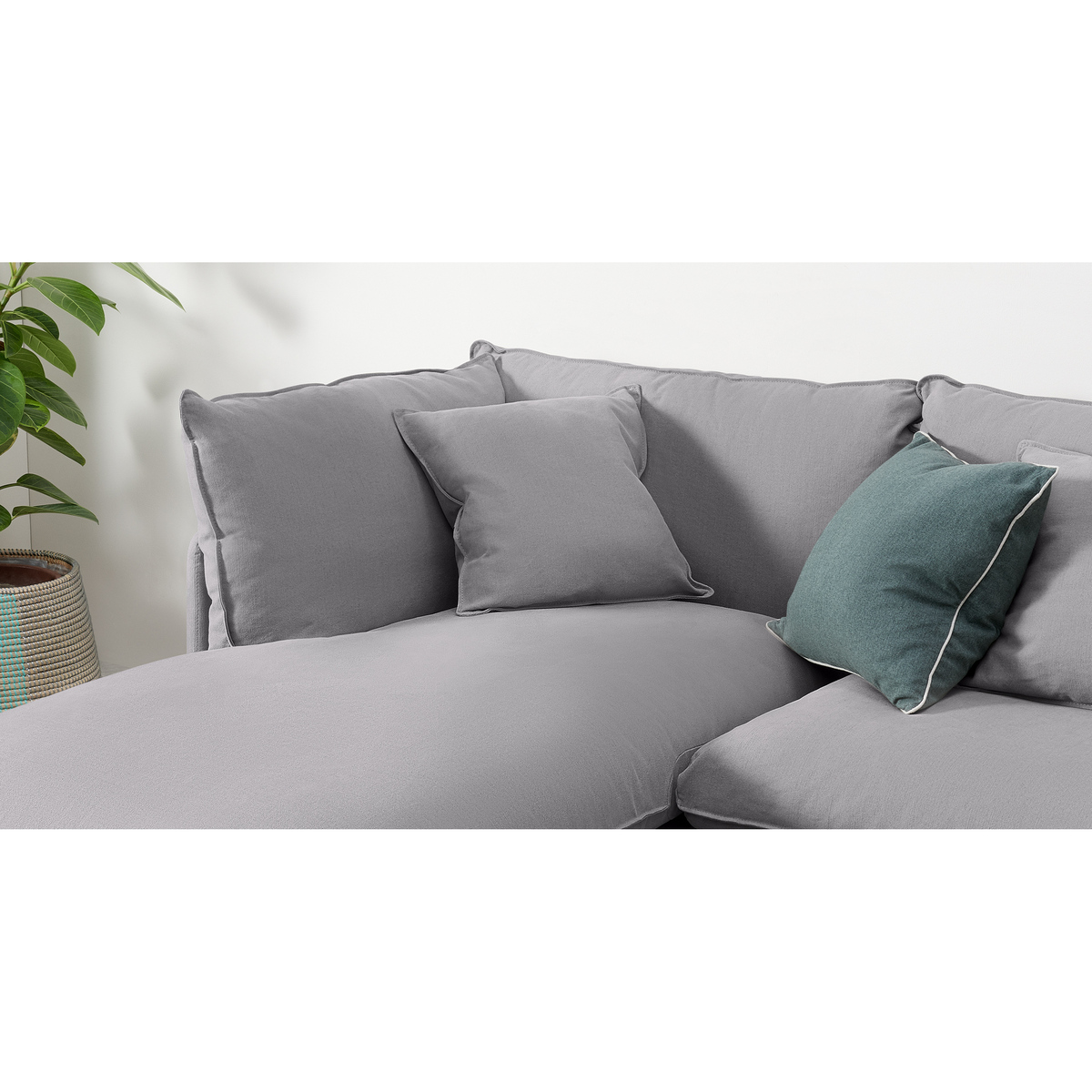 Malini Left Hand Facing Chaise End Sofa, Mineral Cotton & Linen Mix – image 6