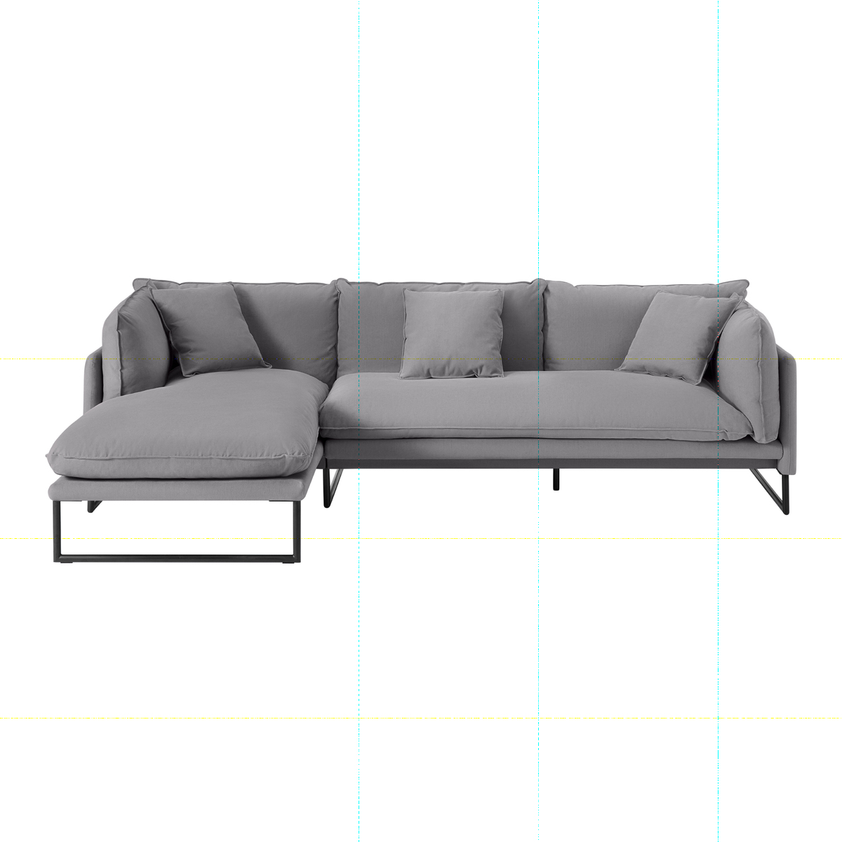 Malini Left Hand Facing Chaise End Sofa, Mineral Cotton & Linen Mix – image 1