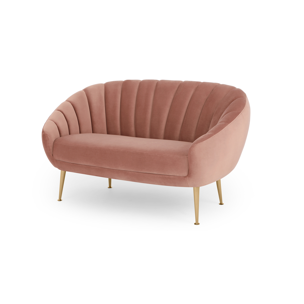 Primrose 2 Seater Sofa, Velvet Blush Pink – image 2