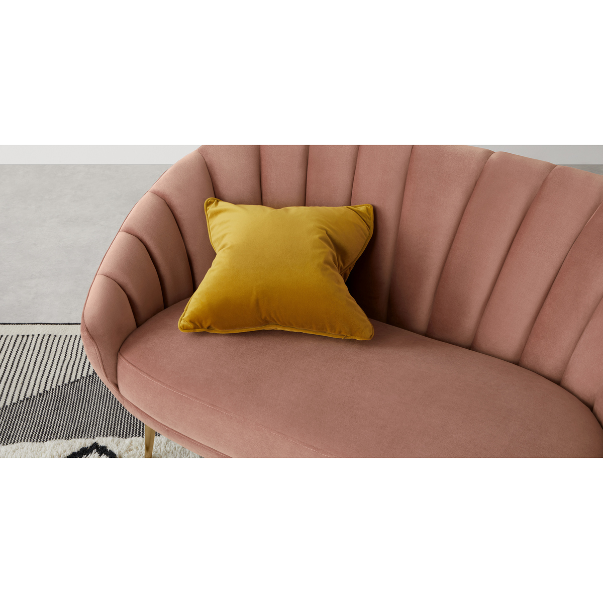 Primrose 2 Seater Sofa, Velvet Blush Pink – image 6