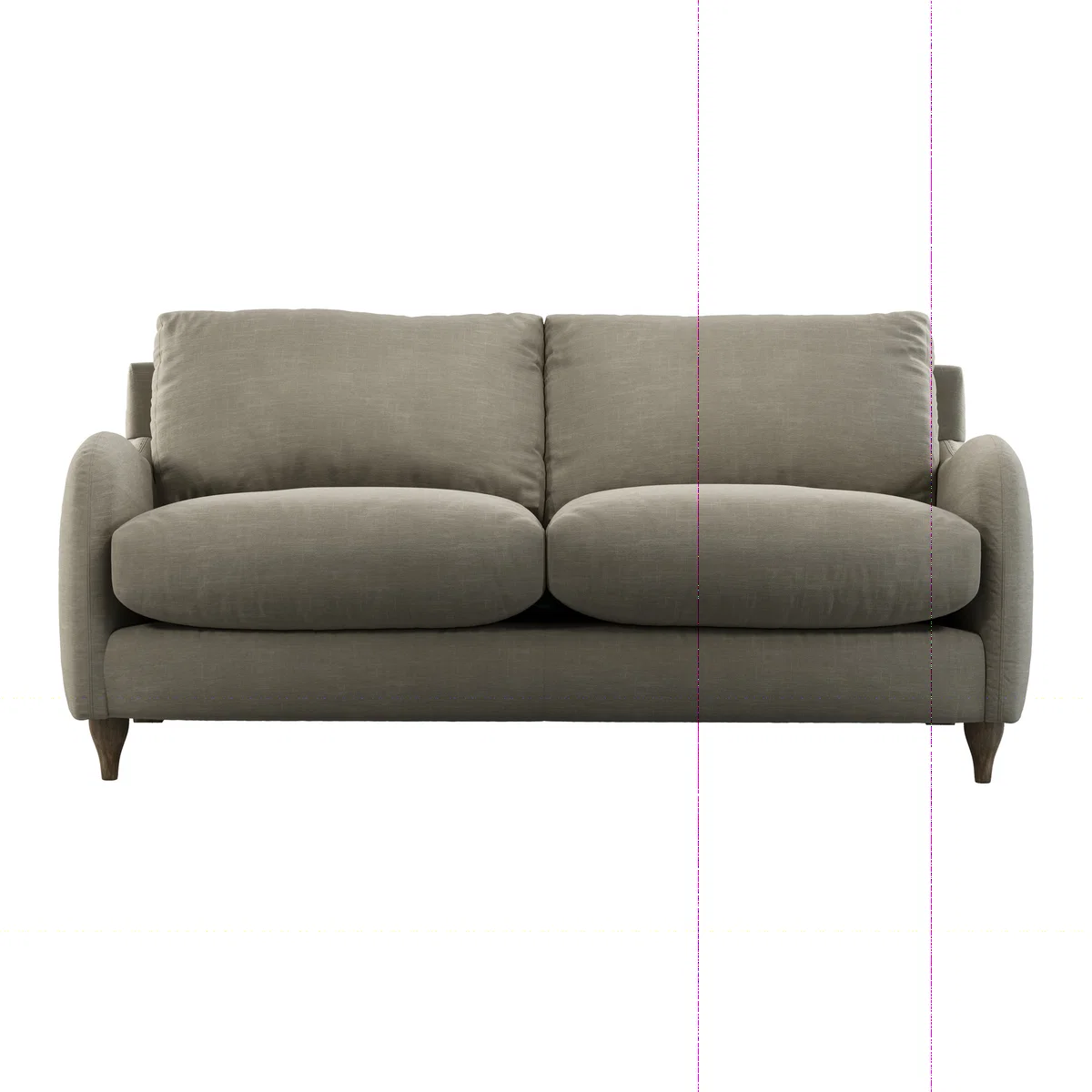 Custom MADE Sofia 2 Seater Sofa, Athena Putty with Light Wood Legs – image 1