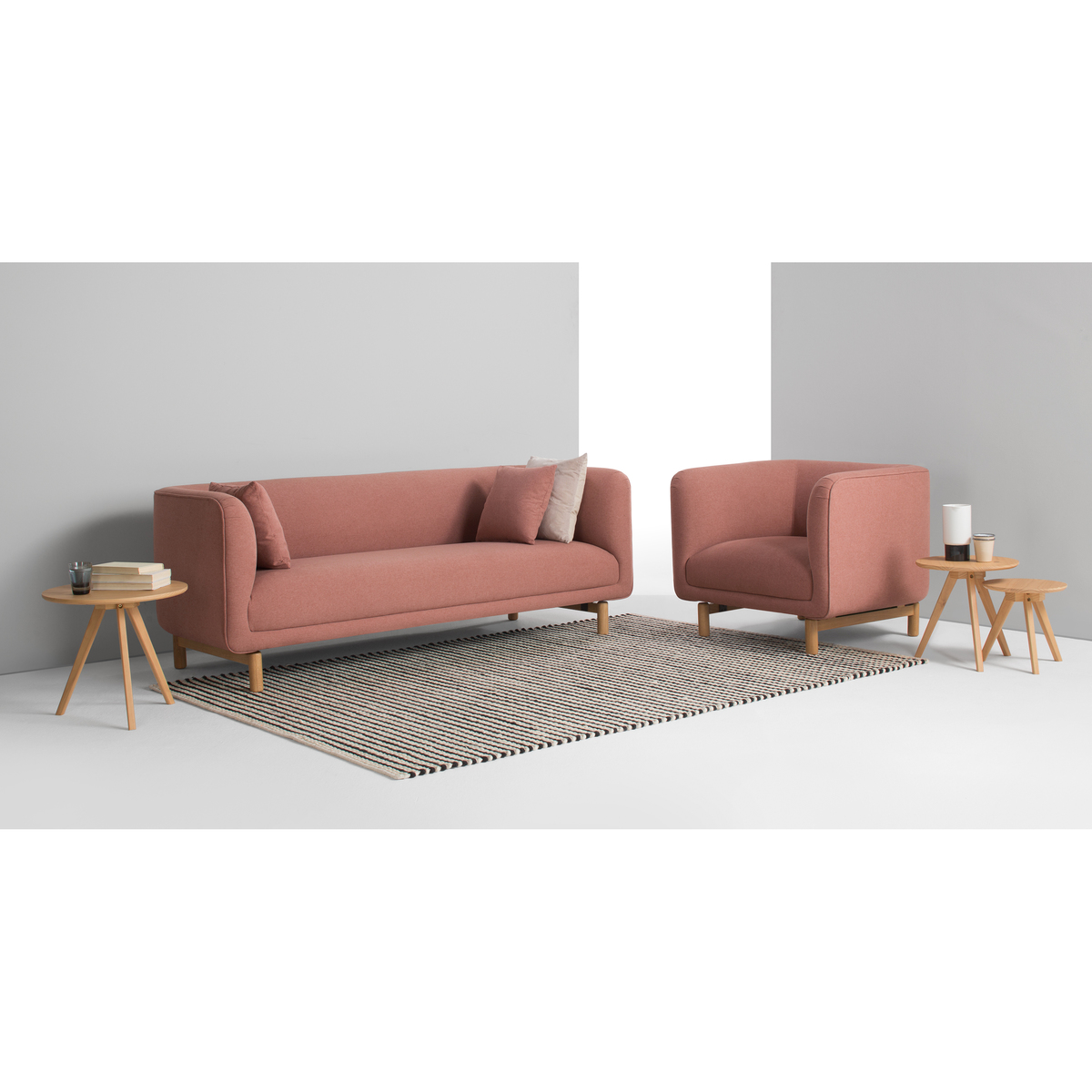 Becca 3 Seater Sofa, Dusk Pink – image 2