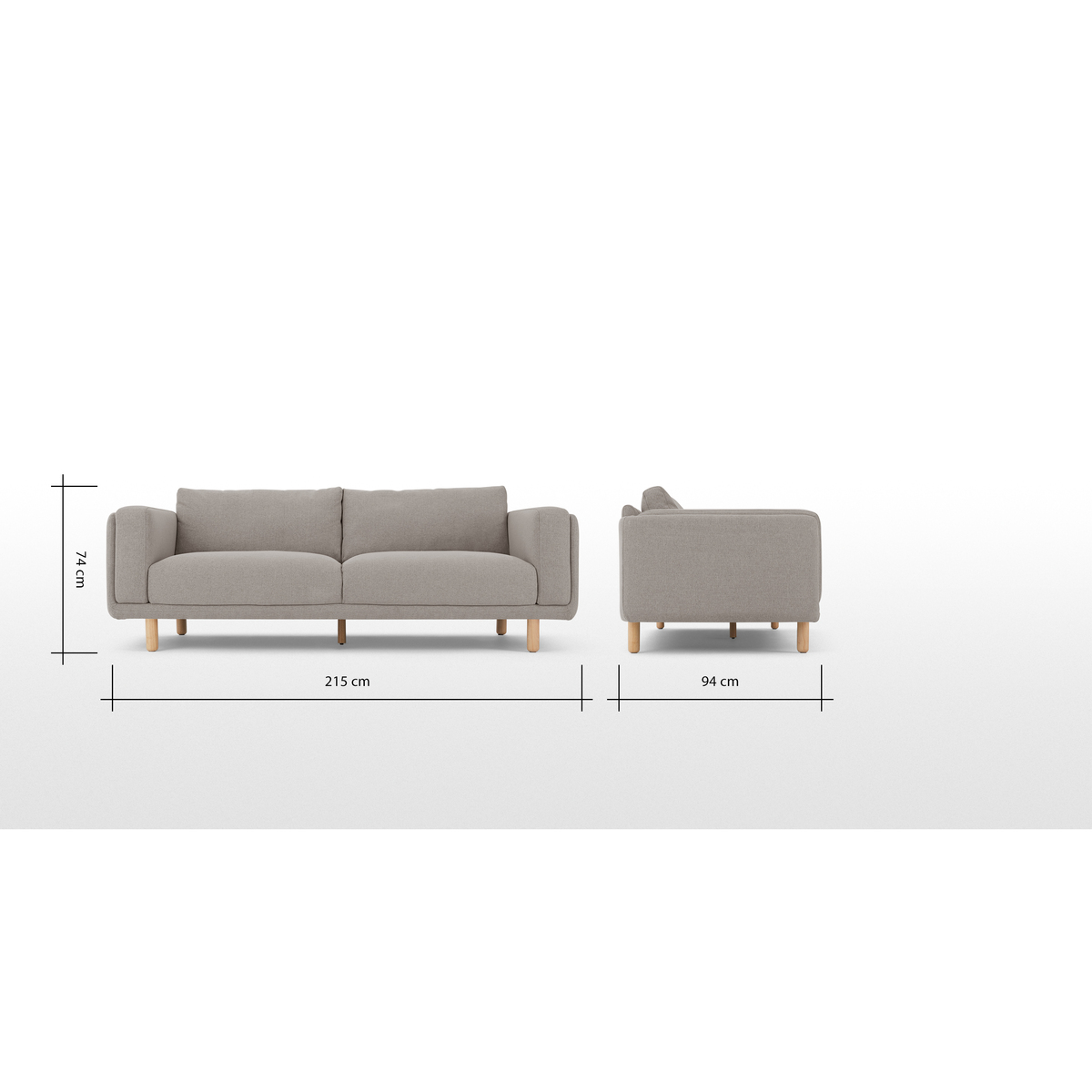 Karson 3 Seater Sofa, Mina Grey – image 8