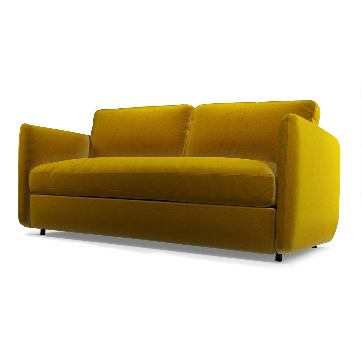 Custom MADE Fletcher 3 Seater Sofabed with Pocket Sprung Mattress, Saffron Yellow Velvet – image 2