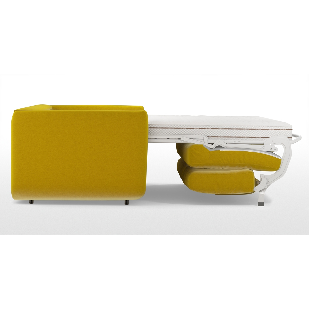 Custom MADE Fletcher 3 Seater Sofabed with Pocket Sprung Mattress, Saffron Yellow Velvet – image 4