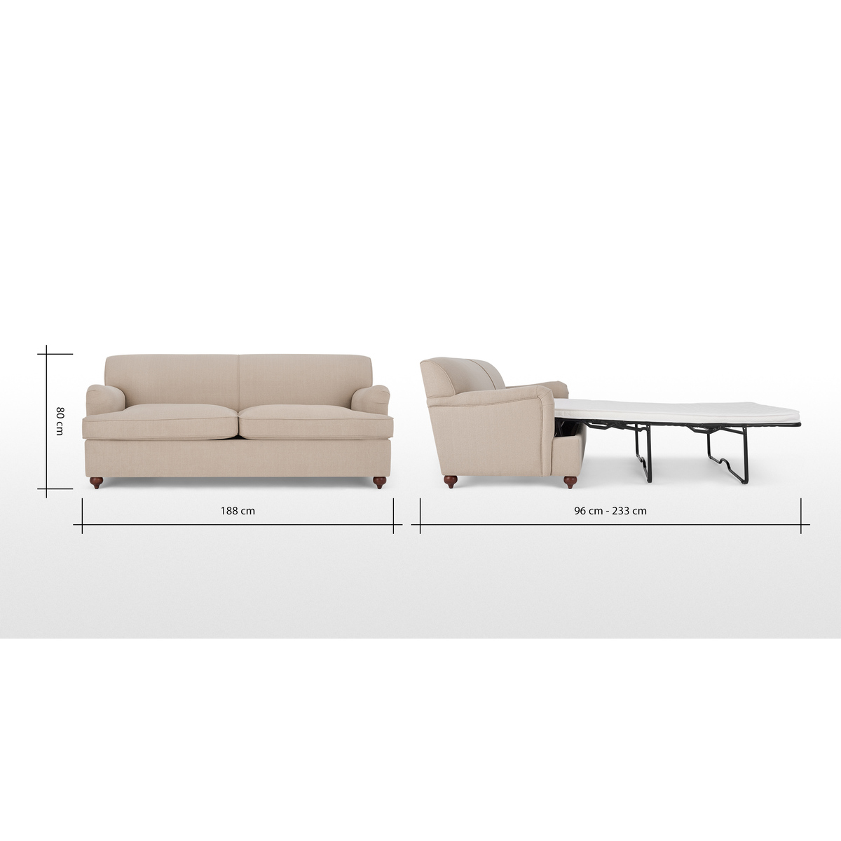 Orson 3 Seater Sofa Bed, Natural Weave – image 10