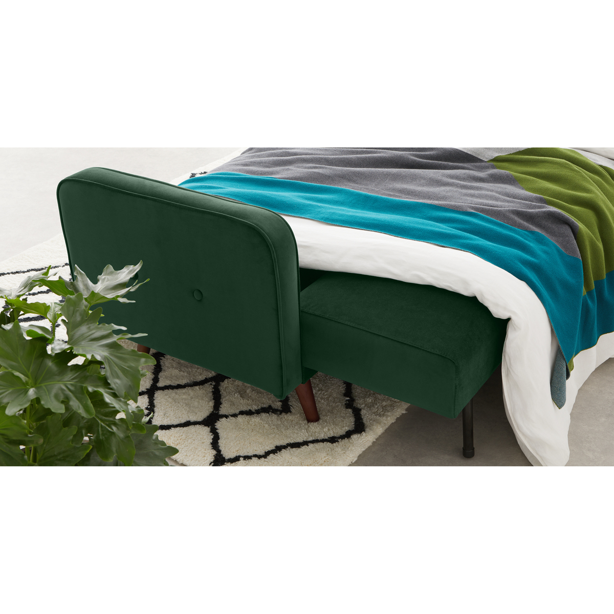 Chou Click Clack Sofa Bed, Velvet Pine Green – image 5
