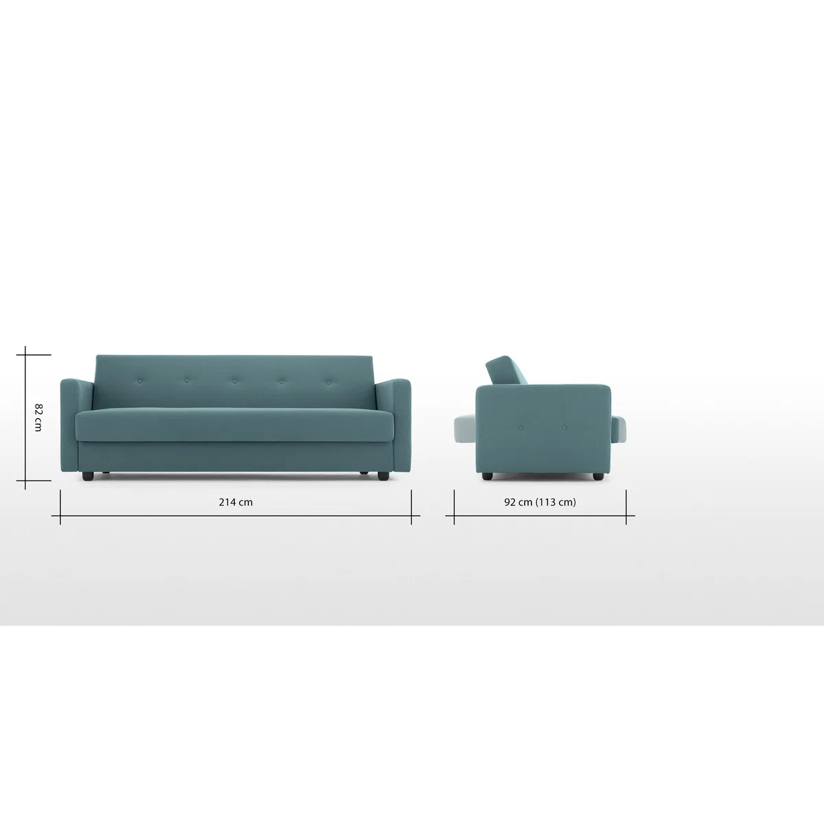 Chou Click Clack Sofa Bed with Storage, Sherbet Blue – image 10