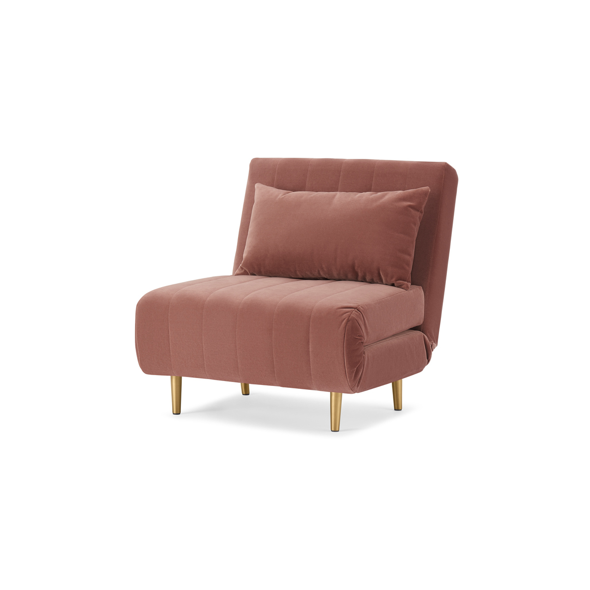 Bessie Single Sofa Bed, Blush Pink Velvet – image 2