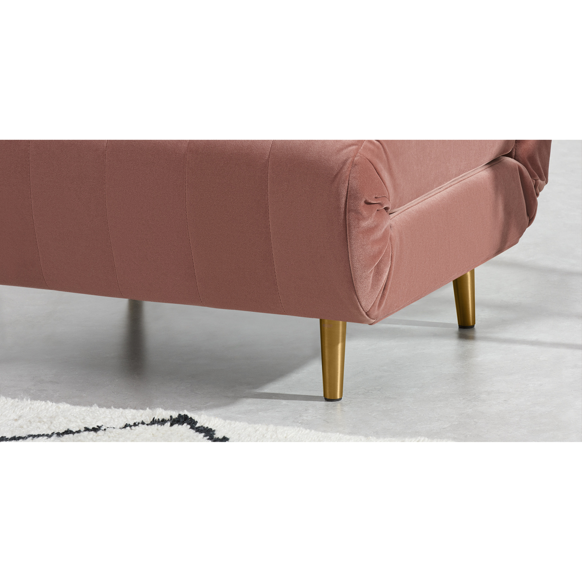 Bessie Single Sofa Bed, Blush Pink Velvet – image 4