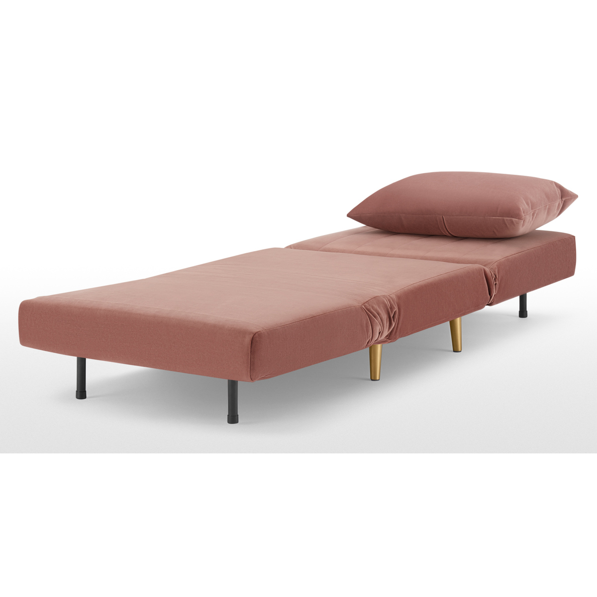 Bessie Single Sofa Bed, Blush Pink Velvet – image 5