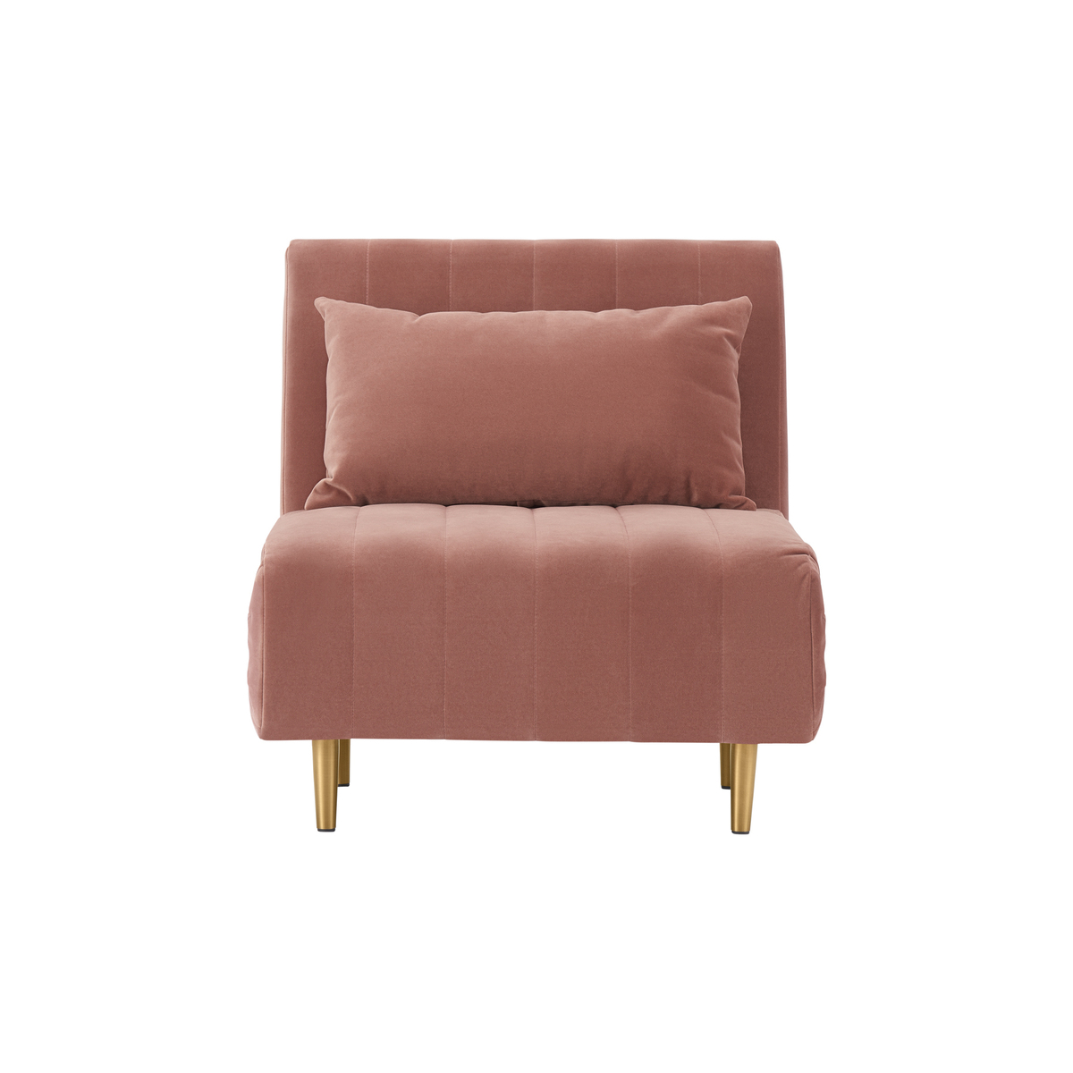 Bessie Single Sofa Bed, Blush Pink Velvet – image 1