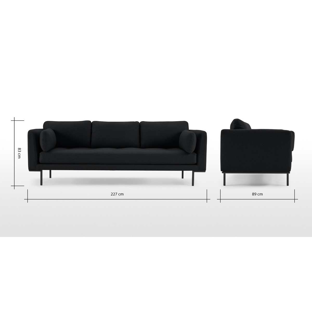 Harlow 3 Seater Sofa, Elite Slate – image 8